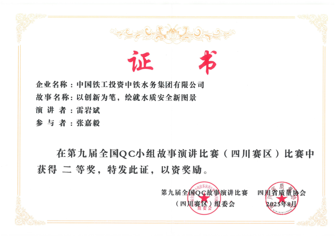 喜讯！银川中铁水务职工屡获殊荣 捷报频传创佳绩